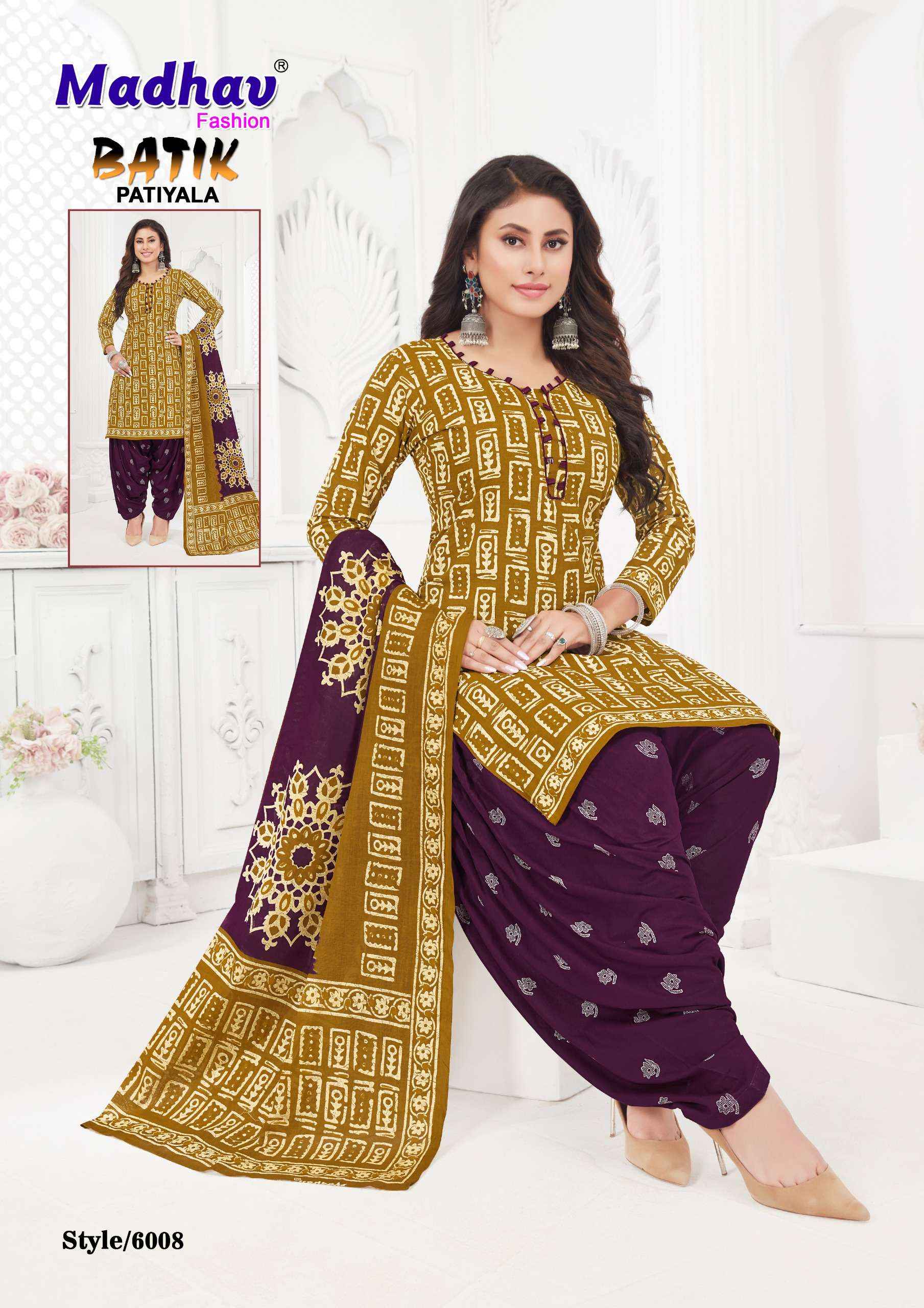 Madhav Fashion Batik Patiyala Vol 6 Cotton Dress Material 10 pcs Catalogue