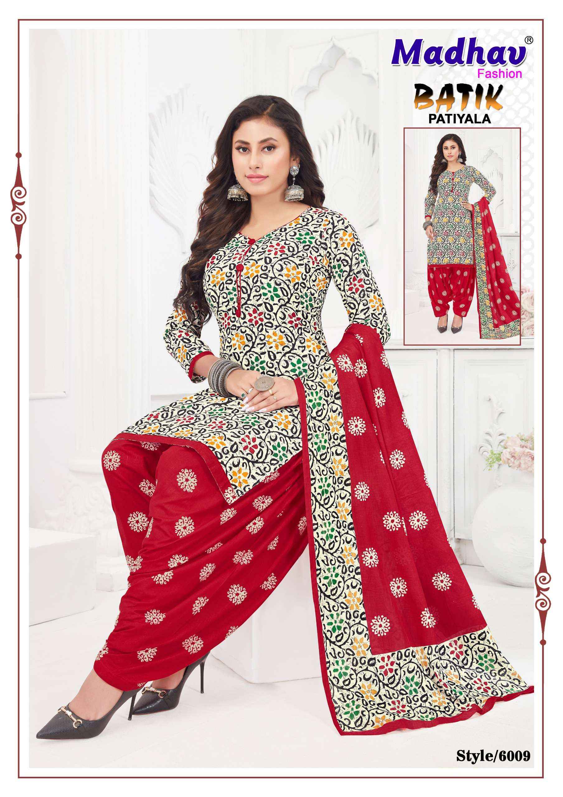 Madhav Fashion Batik Patiyala Vol 6 Cotton Dress Material 10 pcs Catalogue