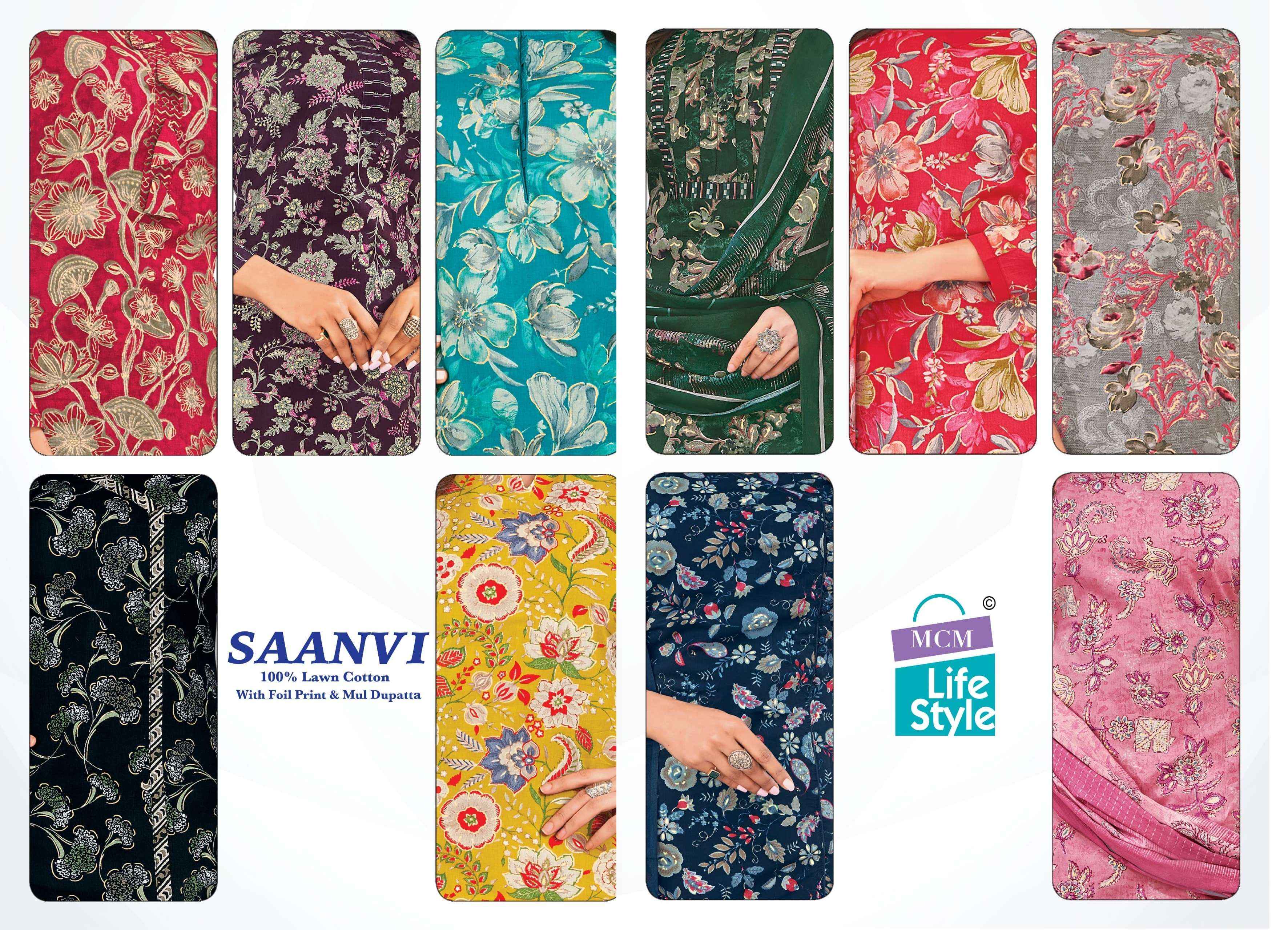 MCM Lifestyle Saanvi Lawn Cotton Dress Material 10 pcs Catalogue