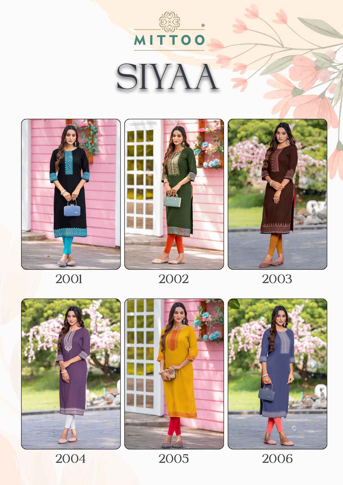 Mittoo Siyaa Viscouse Kurti Combo 6 pcs Catalogue