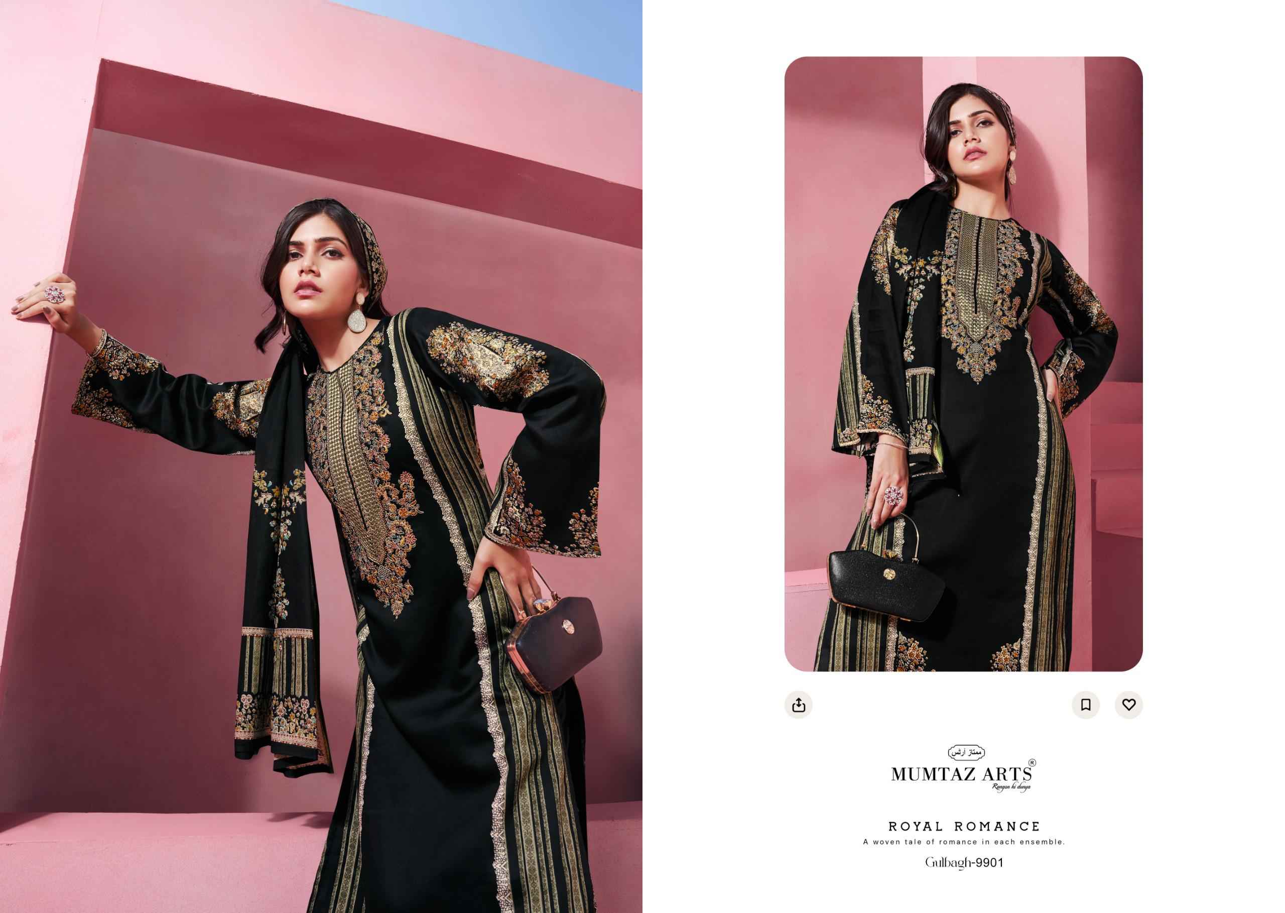Mumtaz Arts Gulbagh Jam Satin Dress Material 6 pcs Catalogue