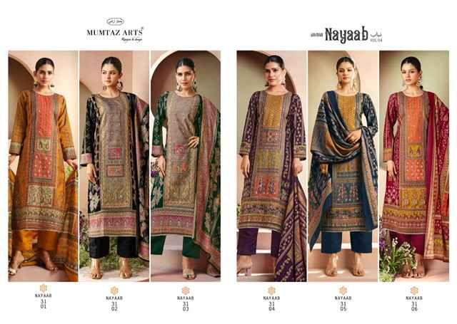 Mumtaz Arts Nayaab Vol 4 Viscose Musline Dress Material 6 pcs Catalogue