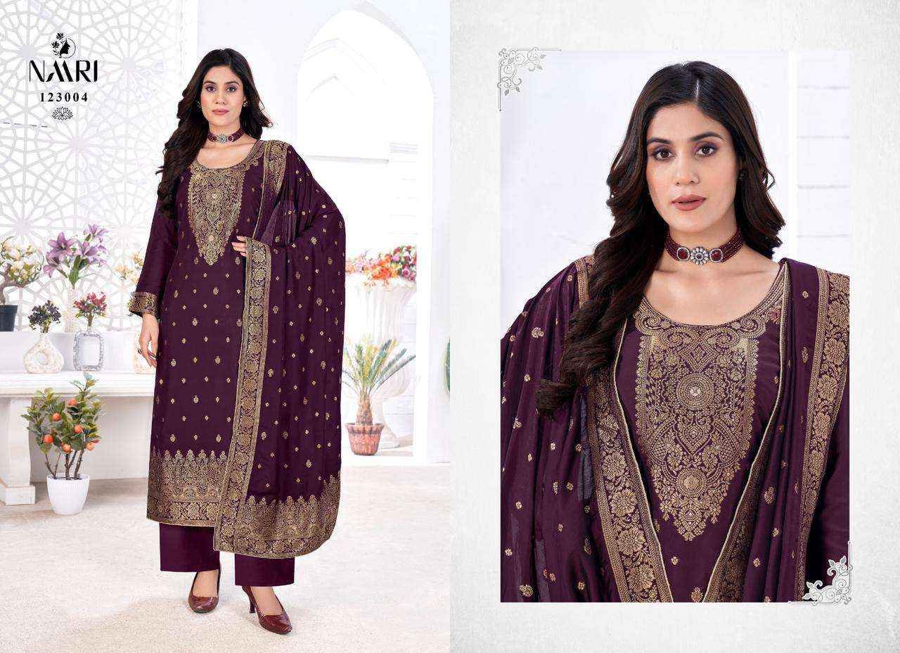 Naari Mannat Musline Jacquard Dress Material 4 pcs Catalogue