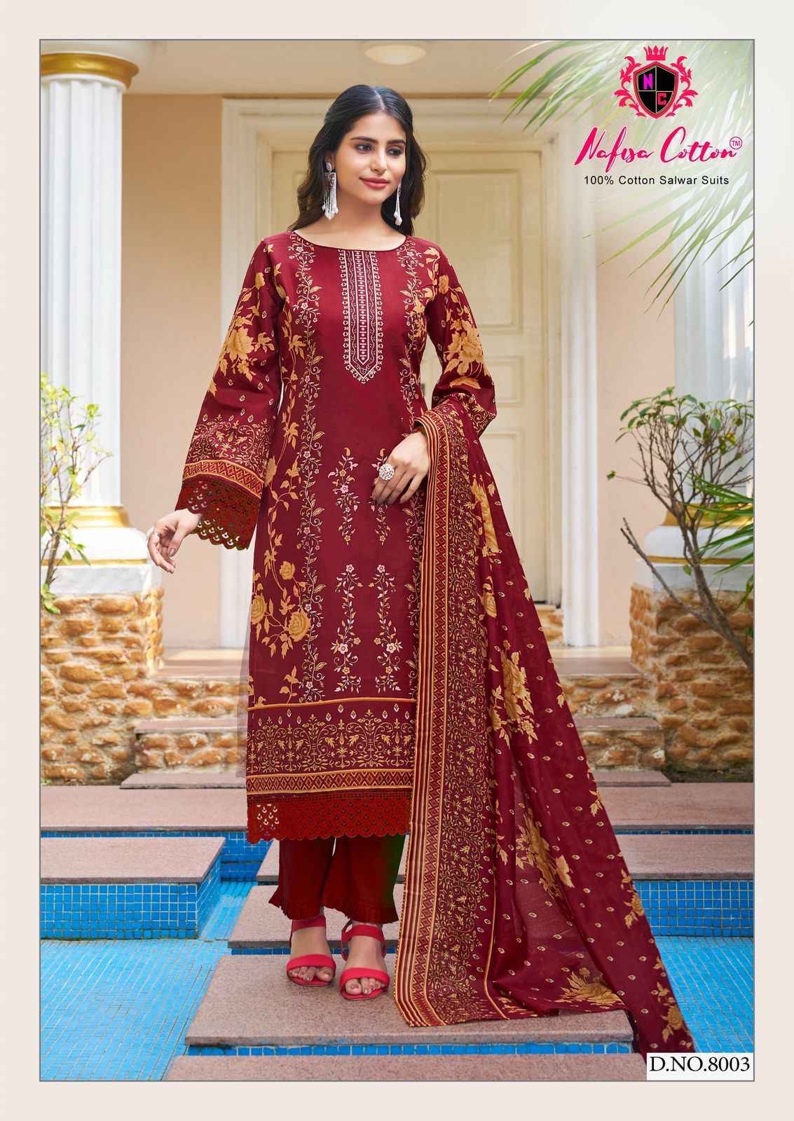 Nafisa Cotton Andaaz Karachi Suits Vol 8 Cotton Dress Material 6 pcs Catalogue