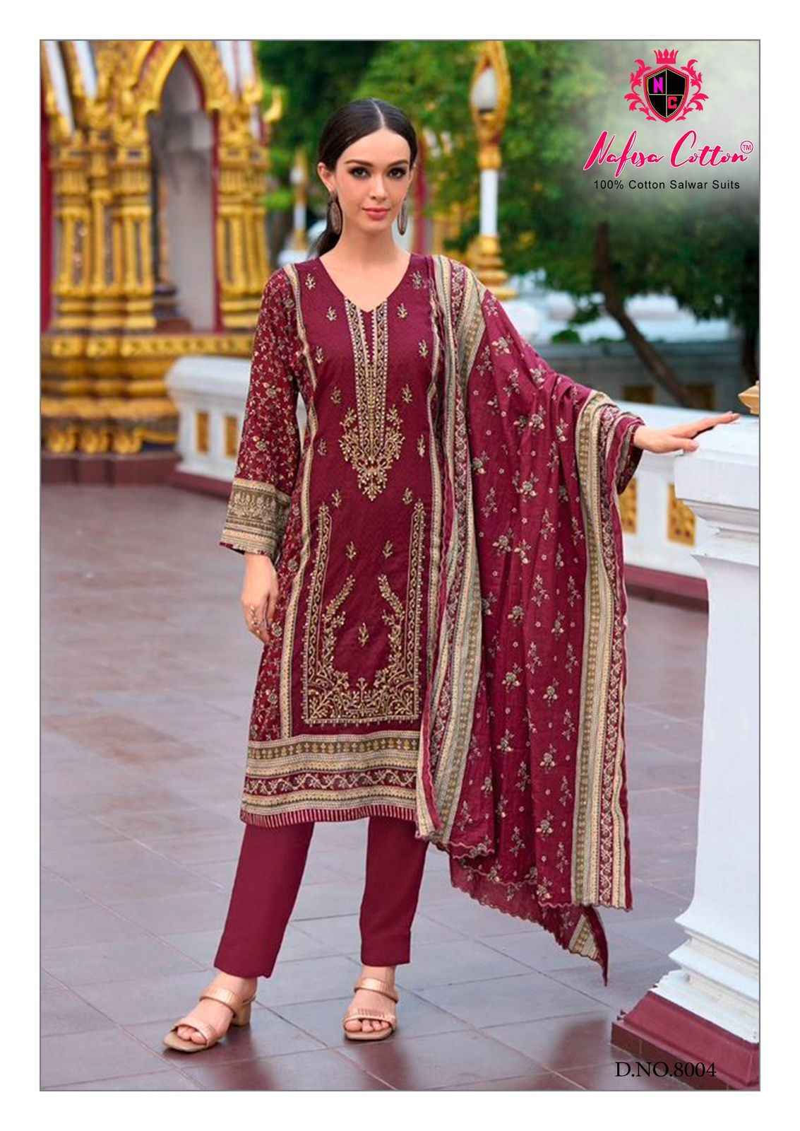 Nafisa Cotton Andaaz Karachi Suits Vol 8 Cotton Dress Material 6 pcs Catalogue