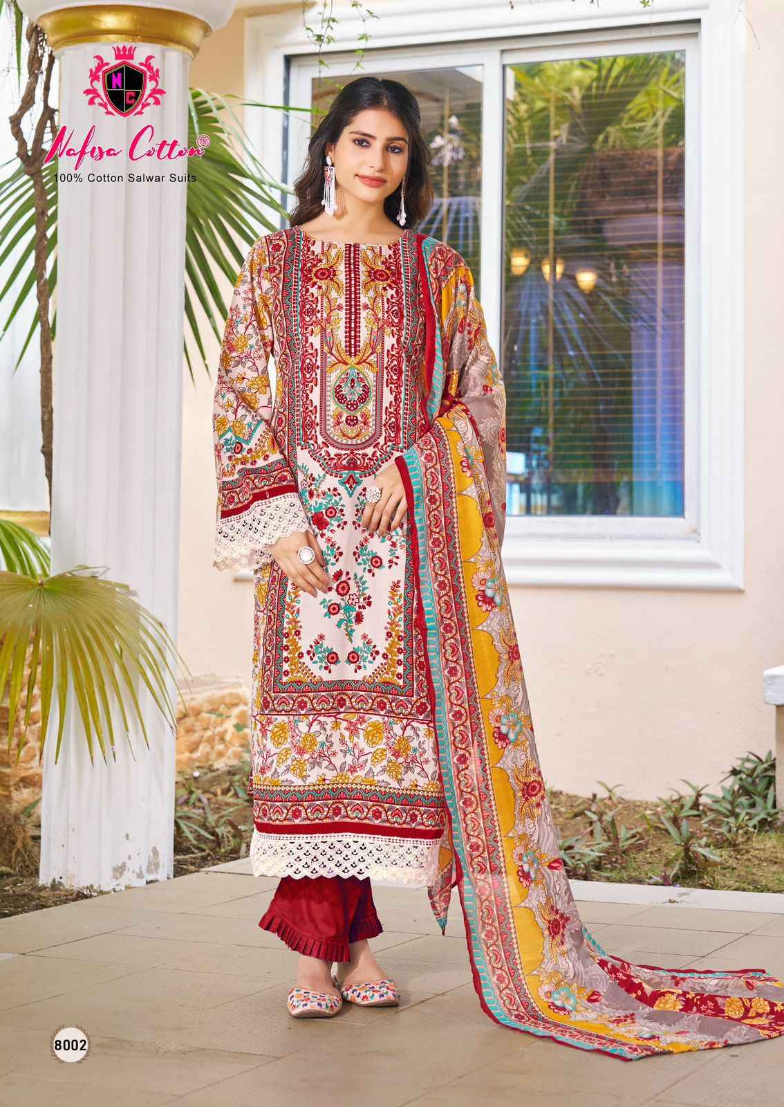 Nafisa Cotton Mahera Karachi Suits Vol 8 Cotton Dress Material 6 pcs Catalogue