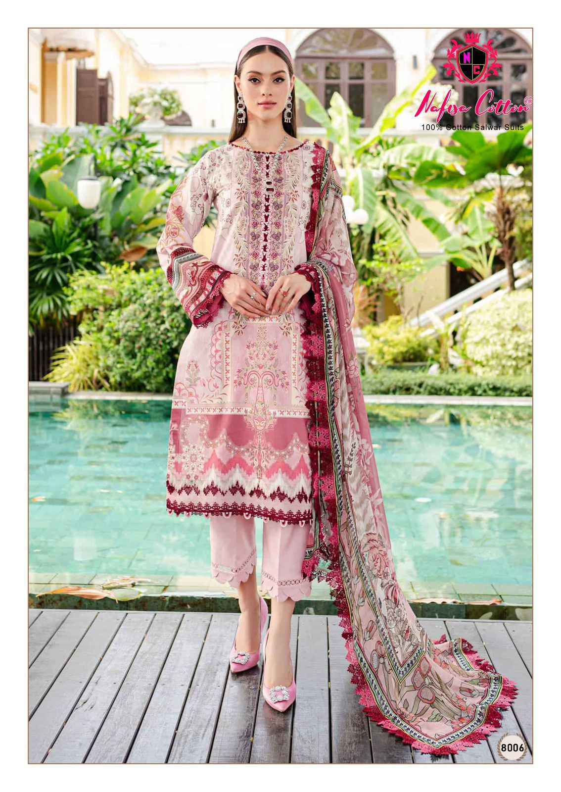 Nafisa Cotton Mahera Karachi Suits Vol 8 Cotton Dress Material 6 pcs Catalogue