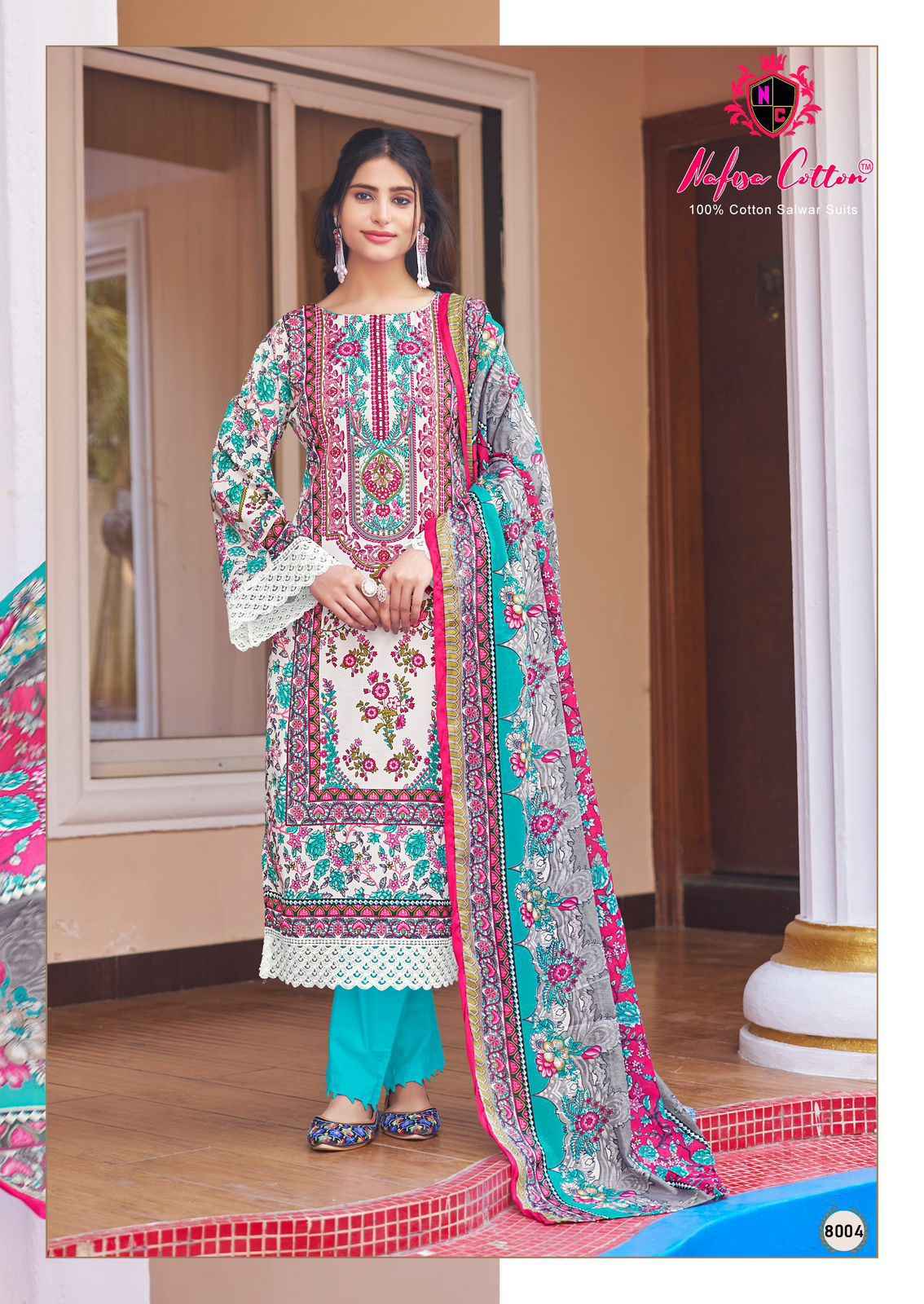Nafisa Cotton Mahera Karachi Suits Vol 8 Cotton Dress Material 6 pcs Catalogue