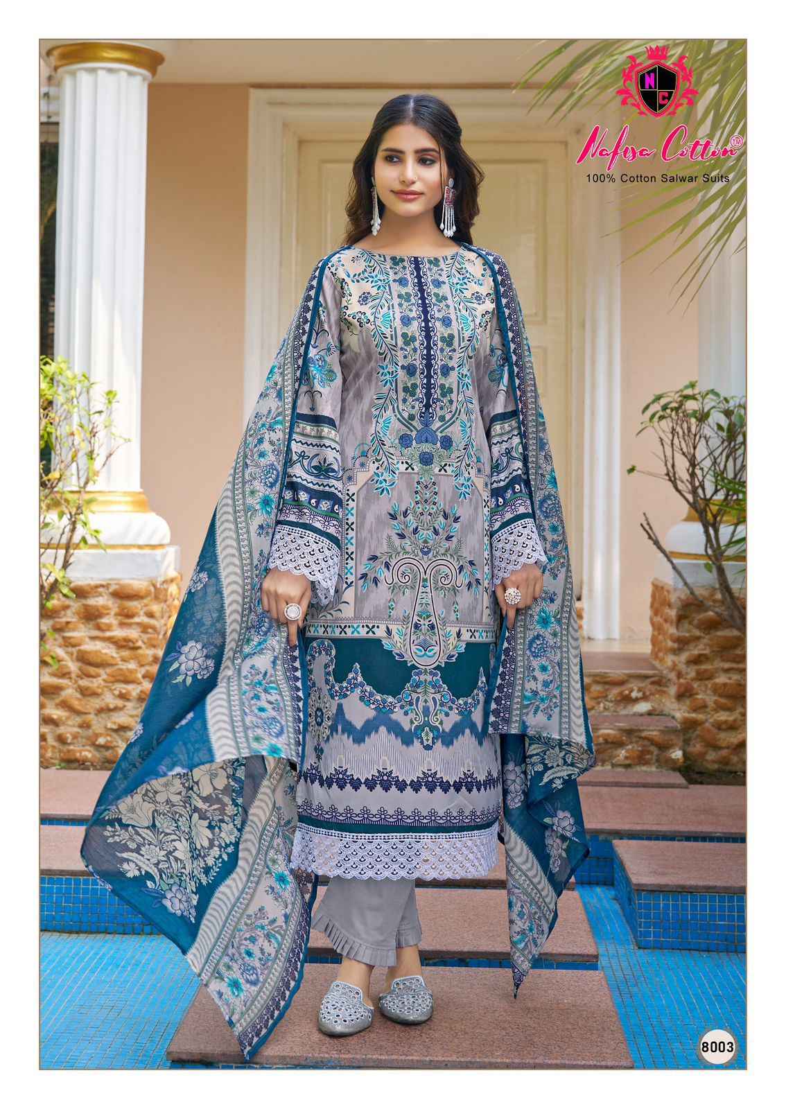 Nafisa Cotton Mahera Karachi Suits Vol 8 Cotton Dress Material 6 pcs Catalogue