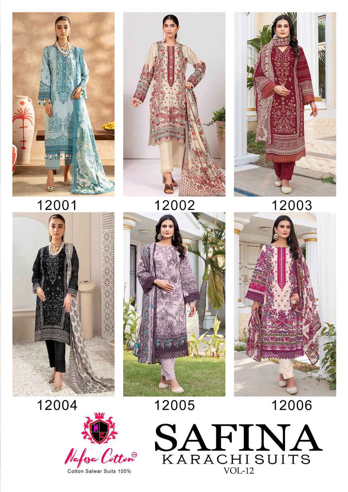 Nafisa Cotton Safina Vol 12 Cotton Dress Material 6 pcs Catalogue