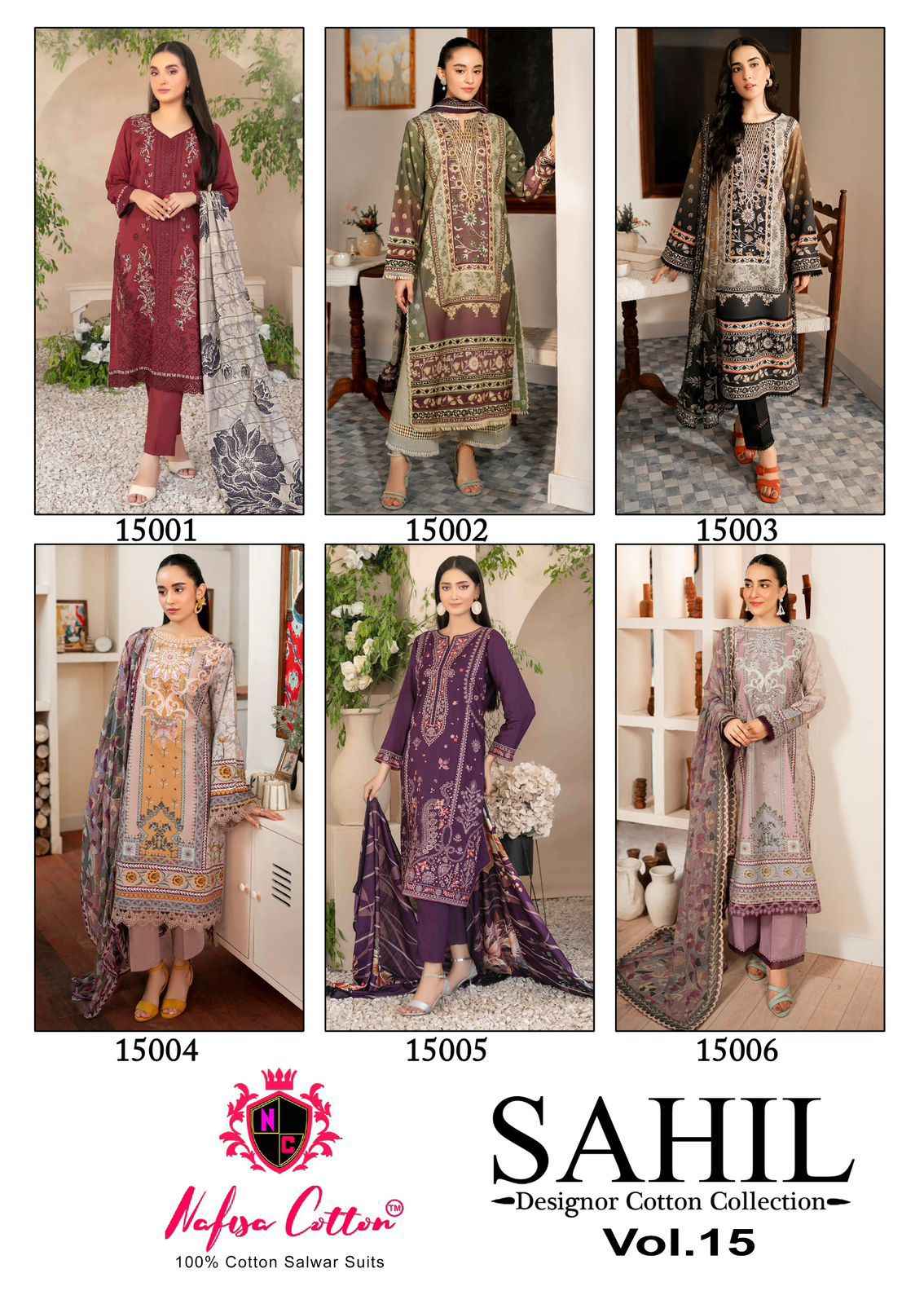 Nafisa Cotton Sahil Vol 15 Cotton Dress Material 6 pcs Catalogue