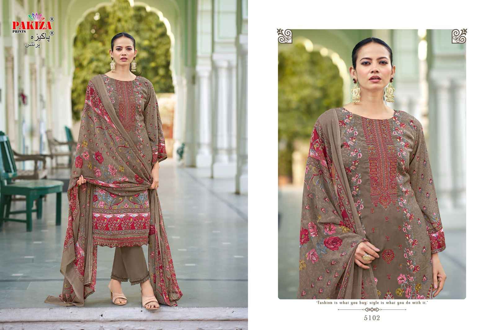 Pakiza Prints Muskaan Vol 51 Royal Crepe Dress Material 10 pcs Catalogue