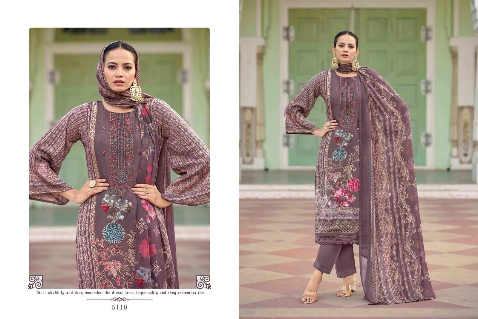 Pakiza Prints Muskaan Vol 51 Royal Crepe Dress Material 10 pcs Catalogue