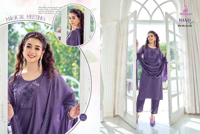 Poonam Designer Hand Craft Georgette Kurti Combo 4 pcs Catalogue