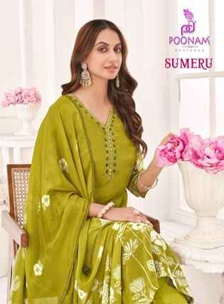Poonam Designer Sumeru Viscouse Rayon Kurti Combo 4 pcs Catalogue