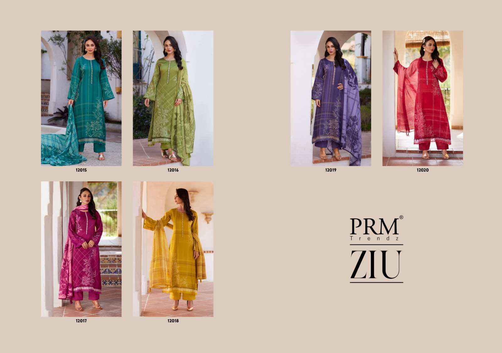 PRM Trendz Ziu Jam Cotton Dress Material 6 pcs Catalogue