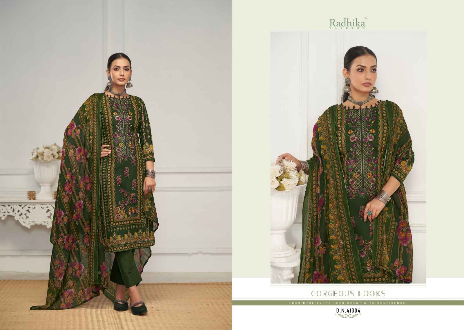Radhika Fashion Azara Dilbhag Lawn Cotton Dress Material 4 pcs Catalogue