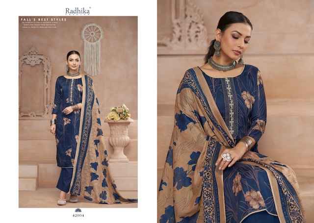 Radhika Fashion Azara Julie Cotton Dress Material 4 pcs Catalogue