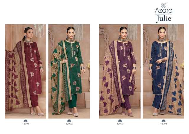 Radhika Fashion Azara Julie Cotton Dress Material 4 pcs Catalogue