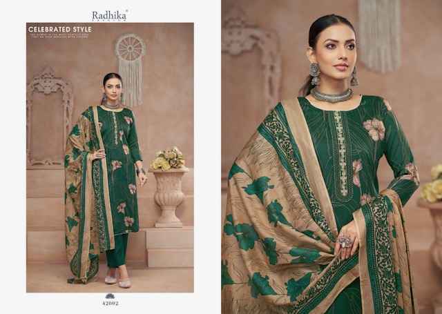 Radhika Fashion Azara Julie Cotton Dress Material 4 pcs Catalogue