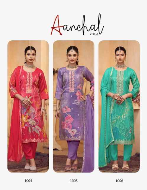 Radhika Lifestyle Aanchal Vol 1 Tissue Silk Kurti Combo 6 pcs Catalogue