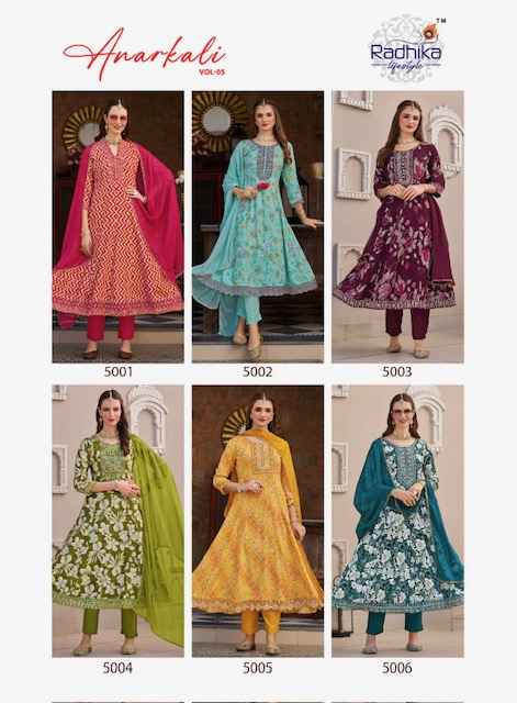 Radhika Lifestyle Anarkali Vol 5 Readymade Rayon Dress 6 Pc Catalog