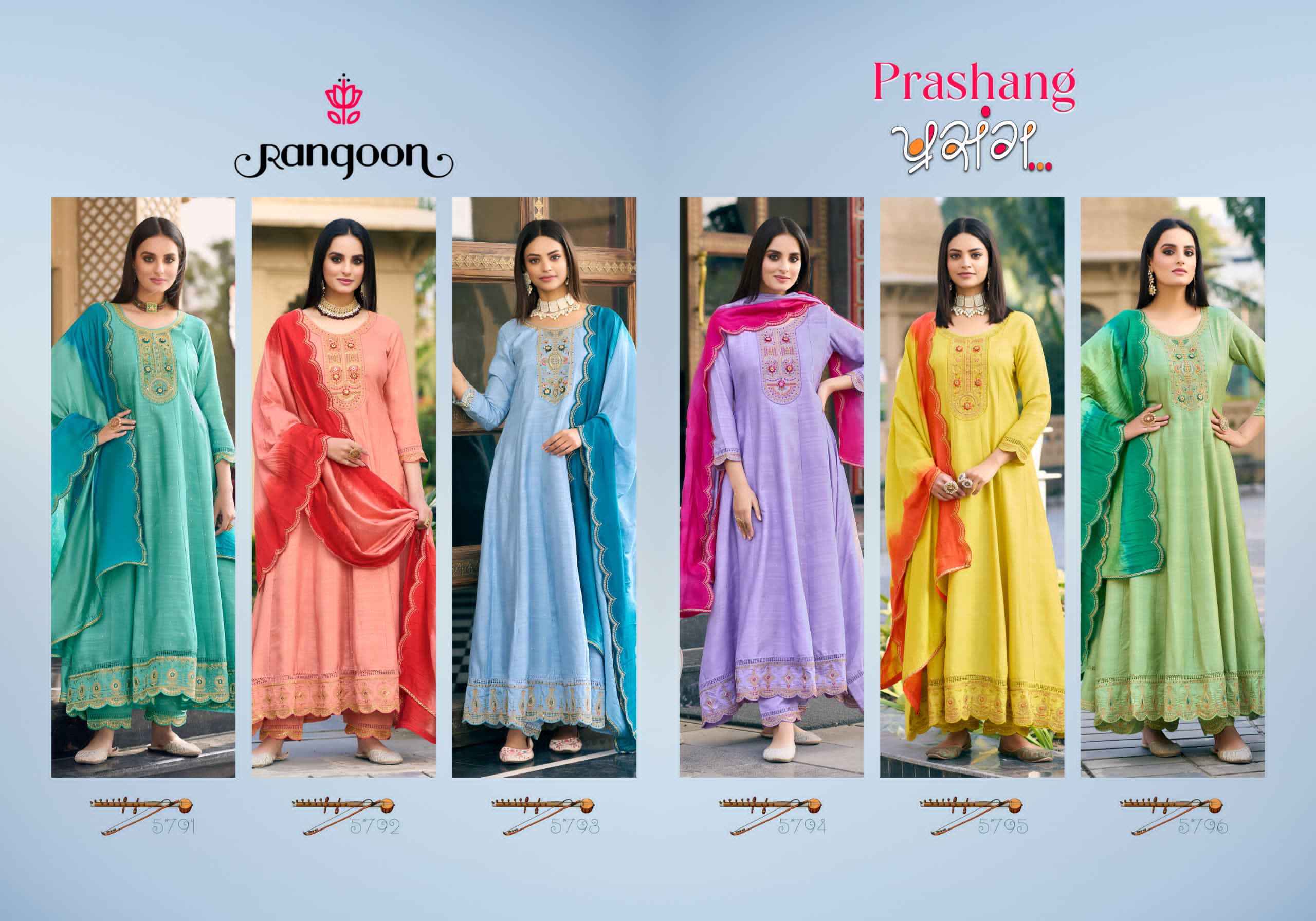 Rangoon Prashang Viscouse Kurti Combo 6 pcs Catalogue