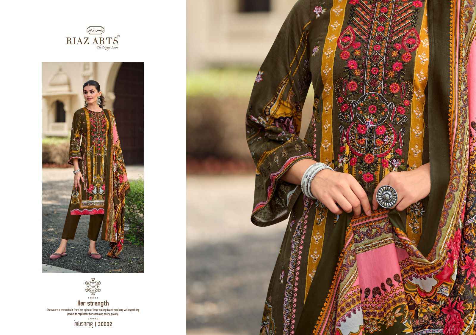 Riaz Arts Musafir Vol 19 Lawn Cotton Dress Material 8 pcs Catalogue