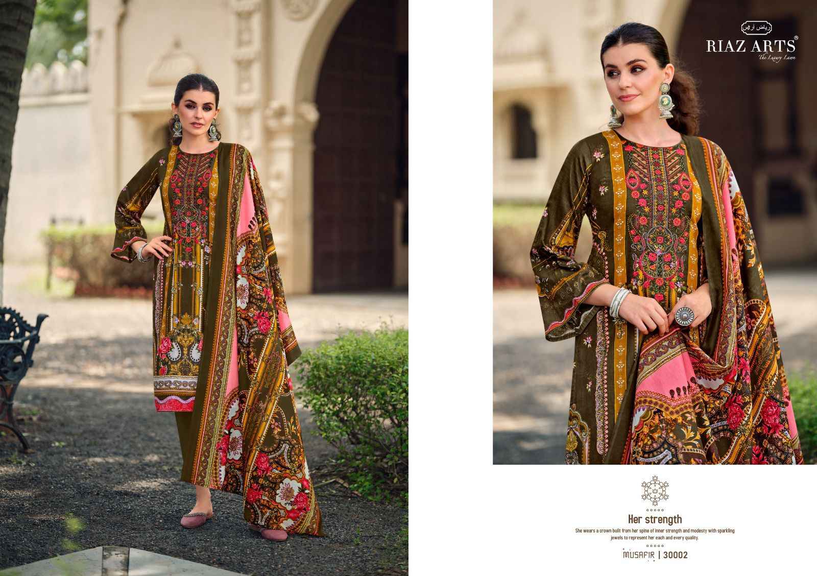 Riaz Arts Musafir Vol 19 Lawn Cotton Dress Material 8 pcs Catalogue