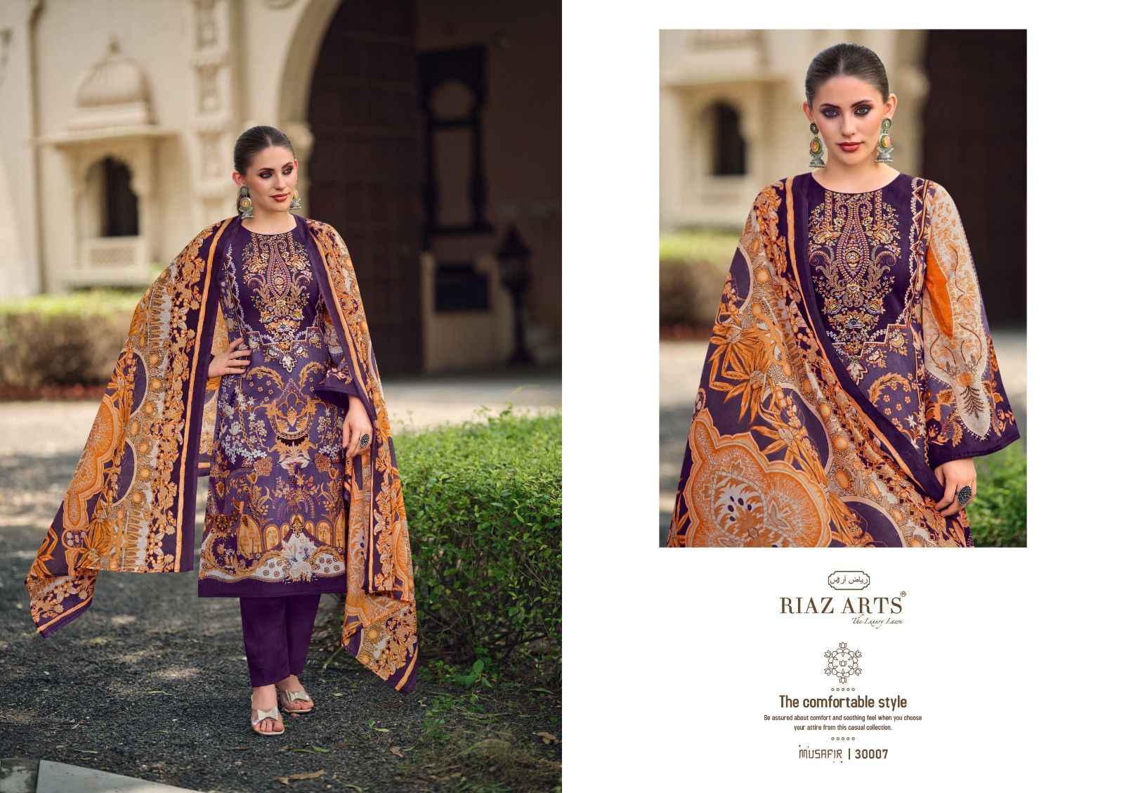 Riaz Arts Musafir Vol 19 Lawn Cotton Dress Material 8 pcs Catalogue