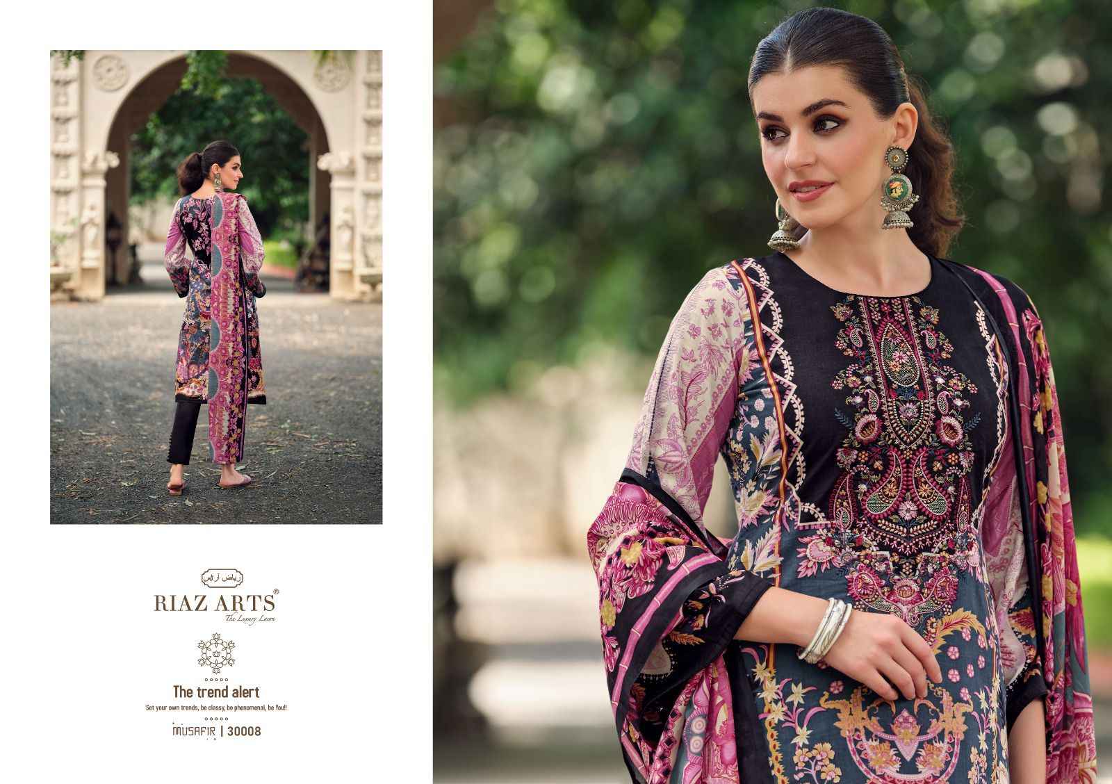 Riaz Arts Musafir Vol 19 Lawn Cotton Dress Material 8 pcs Catalogue