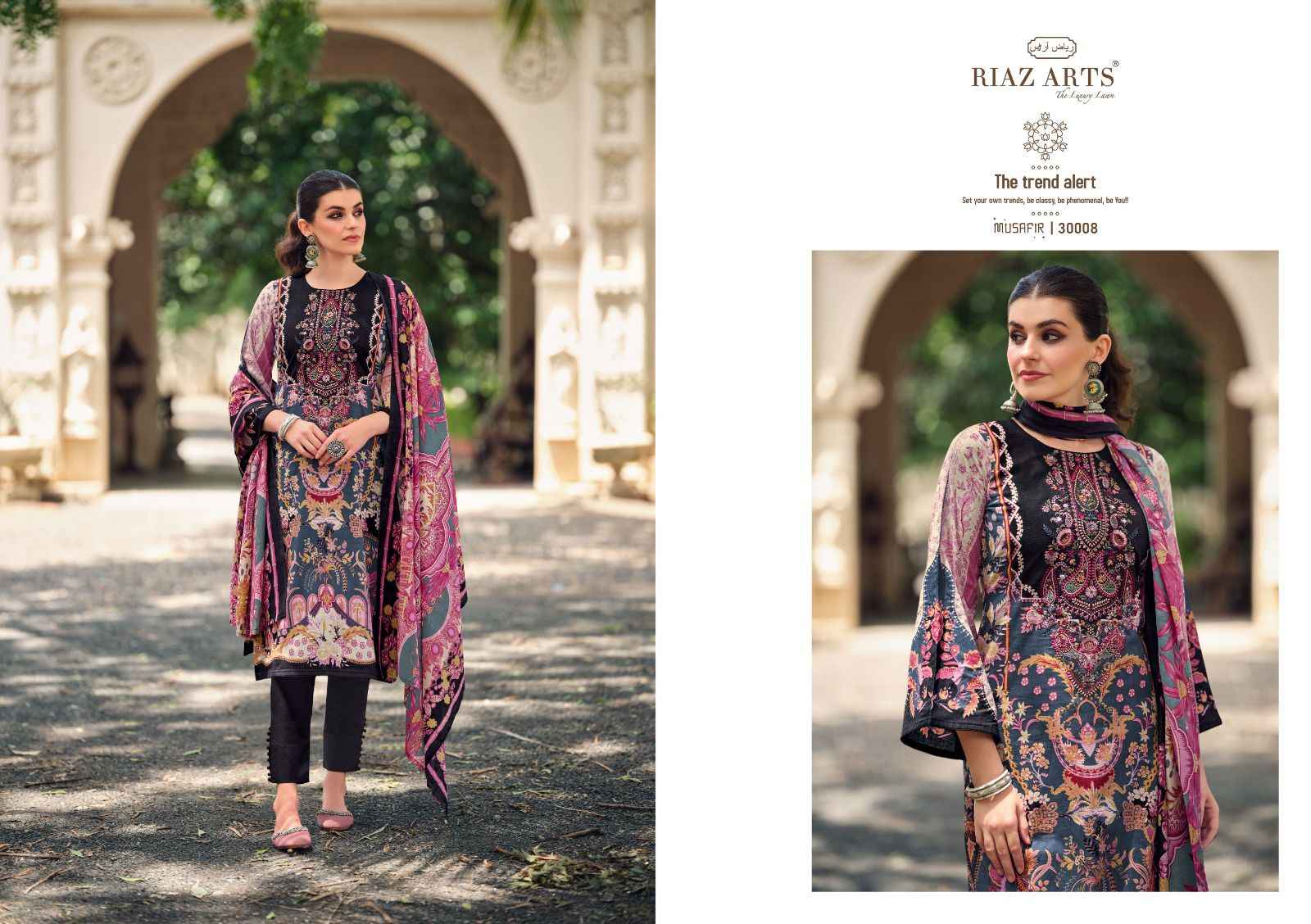 Riaz Arts Musafir Vol 19 Lawn Cotton Dress Material 8 pcs Catalogue