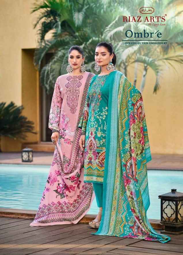 Riaz Rts Riaz Arts Ombre Karachi Lawn Dress Material Reaz Arts Wholesaler