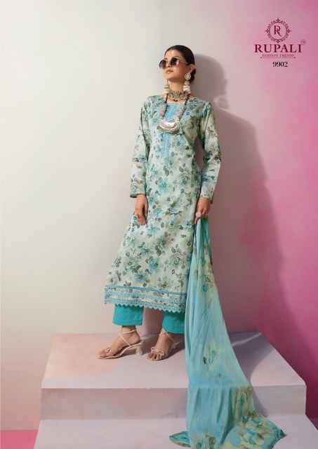 Rupali Fashion Dyani Jam Satin Dress Material 4 pcs Catalogue