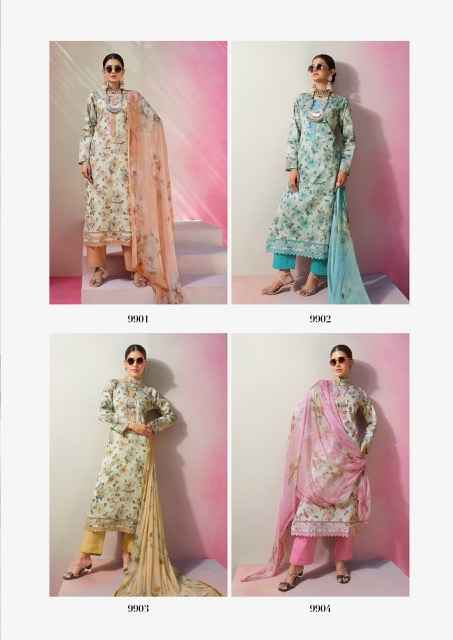 Rupali Fashion Dyani Jam Satin Dress Material 4 pcs Catalogue