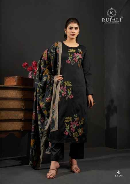 Rupali Fashion Floral Queen Jam Satin Dress Material 4 pcs Catalogue