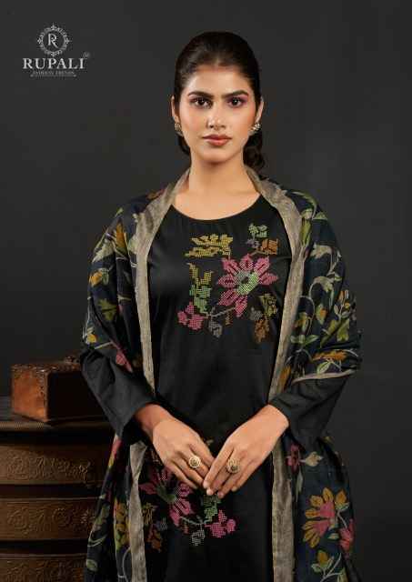 Rupali Fashion Floral Queen Jam Satin Dress Material 4 pcs Catalogue