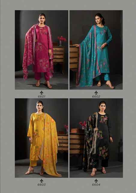 Rupali Fashion Floral Queen Jam Satin Dress Material 4 pcs Catalogue