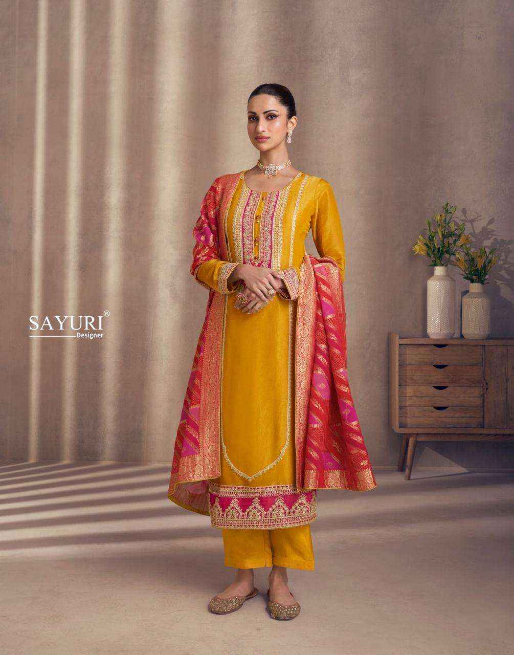 Sayuri Designer Naaz Readymade Simmer Silk Dress 4 pcs Catalogue