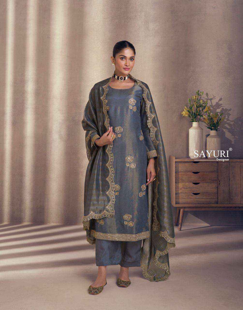 Sayuri Designer Naaz Readymade Simmer Silk Dress 4 pcs Catalogue
