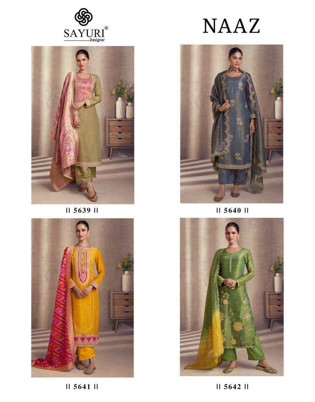 Sayuri Designer Naaz Readymade Simmer Silk Dress 4 pcs Catalogue