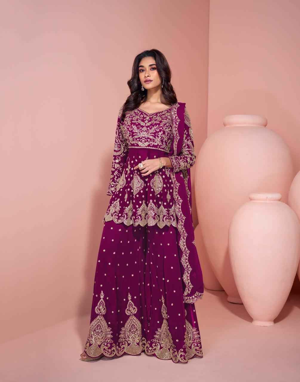 Sayuri Designer Veera Readymade Georgette Dress 3 pcs Catalogue