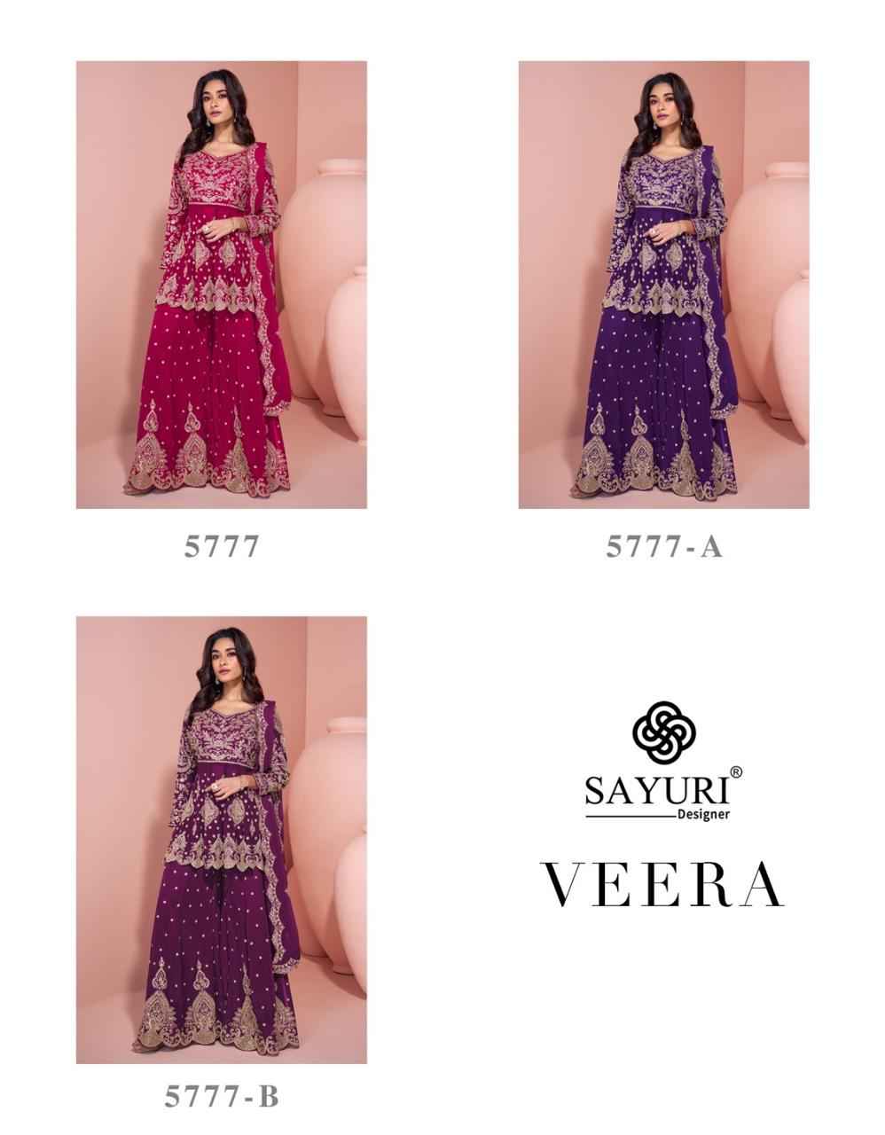 Sayuri Designer Veera Readymade Georgette Dress 3 pcs Catalogue
