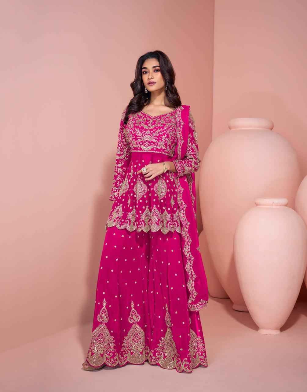 Sayuri Designer Veera Readymade Georgette Dress 3 pcs Catalogue