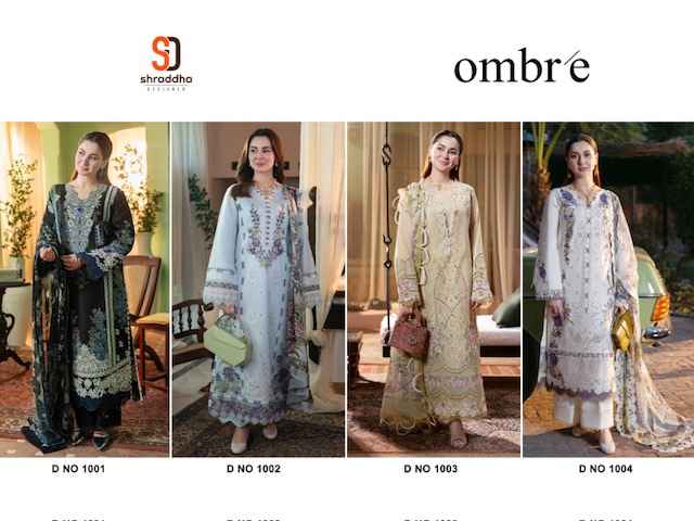 Shraddha Designer Ombre Cotton Dress Material 4 pcs Catalogue