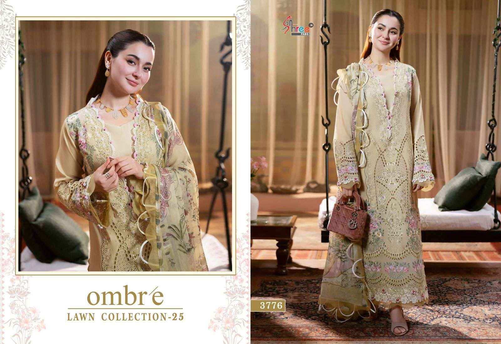 Shree Fabs Ombre Lawn Collection 25 Cotton Dress Material 6 pcs Catalogue