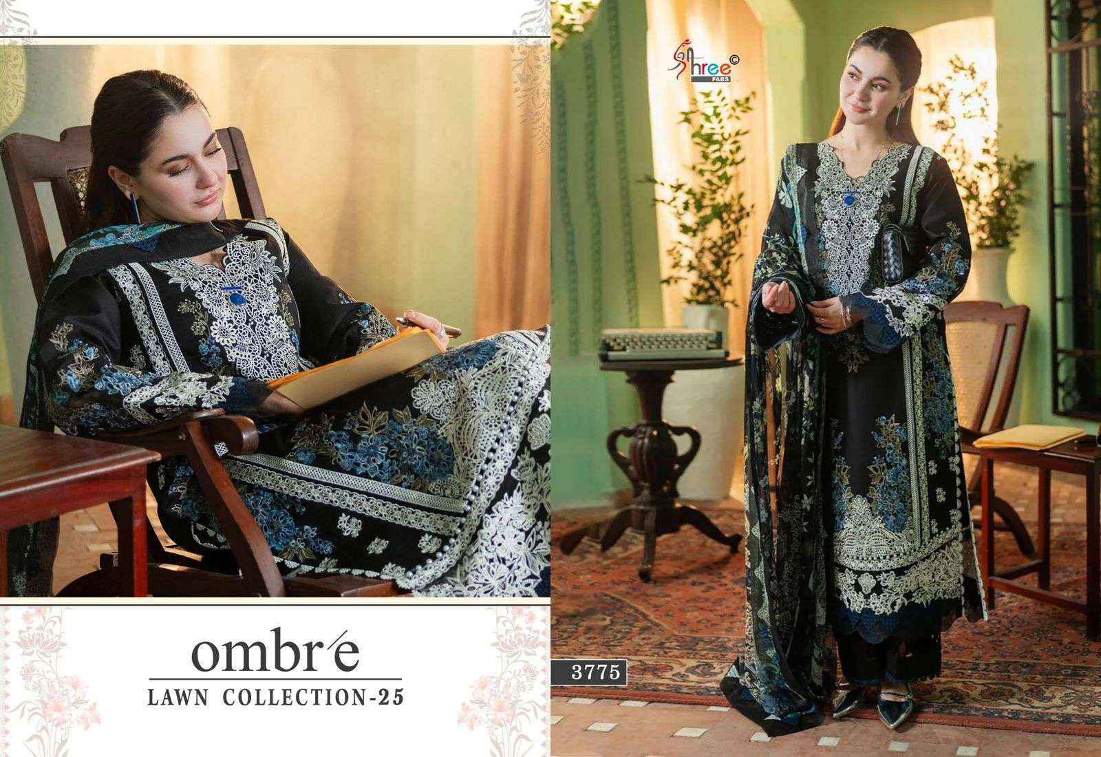 Shree Fabs Ombre Lawn Collection 25 Cotton Dress Material 6 pcs Catalogue
