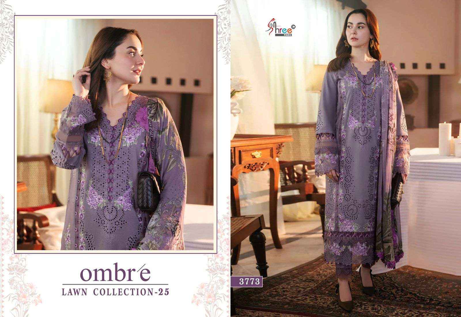 Shree Fabs Ombre Lawn Collection 25 Cotton Dress Material 6 pcs Catalogue