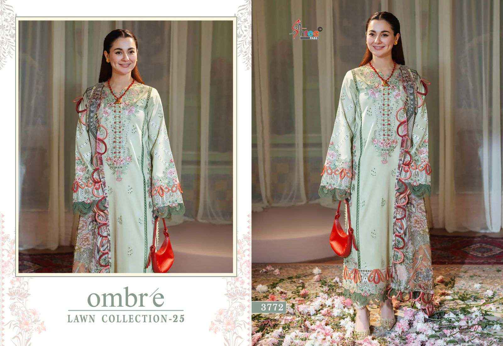 Shree Fabs Ombre Lawn Collection 25 Cotton Dress Material 6 pcs Catalogue