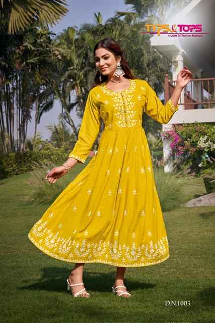 Tips & Tops Lakhnavi Vol 3 Rayon Gown 6 pcs Catalogue